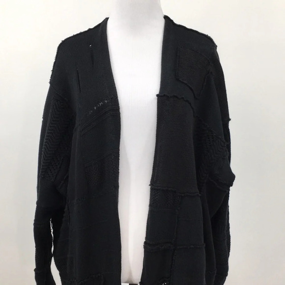 Ralph Lauren Cardigan Womens Medium Large Black Open Front Sweater Blue Label - Picture 2 of 12